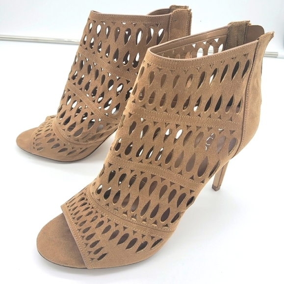 ALDO Caged Brown Ankle Bootie Heels Sz 9.5 - Picture 5 of 11
